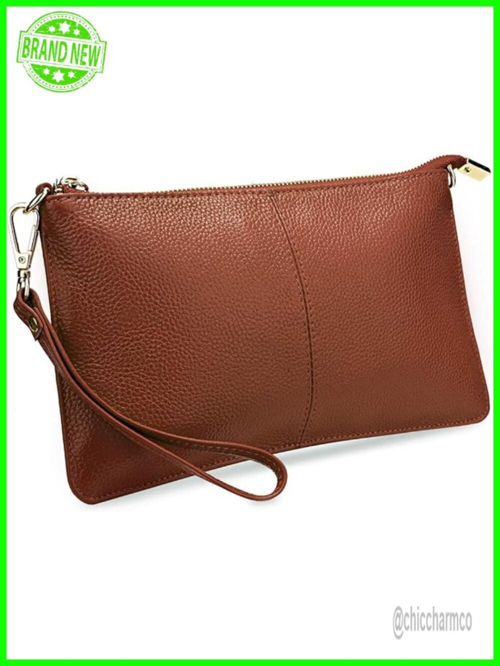 Genuine Leather Convertible Wristlet Crossbody Bag